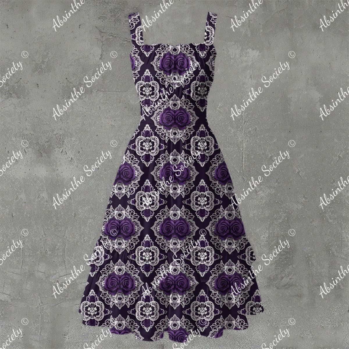Victorian Elegance Ruffle Hem Dress - Gothic Romantic Vintage White