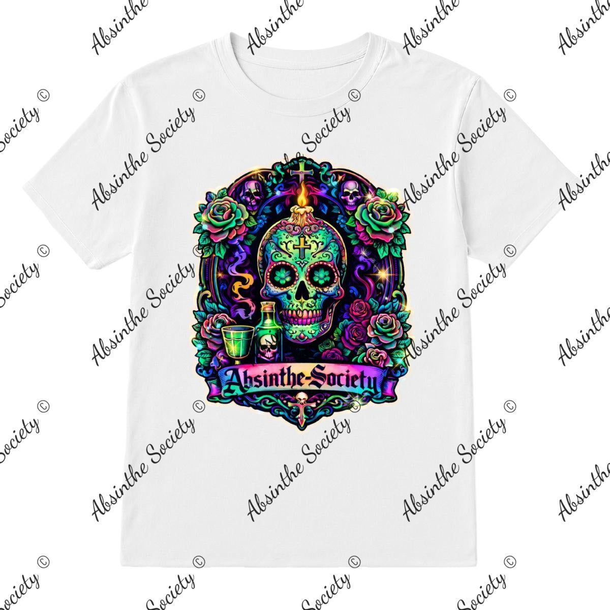 Absinthe Society Sugar Skull- T-Shirt Printed in USA