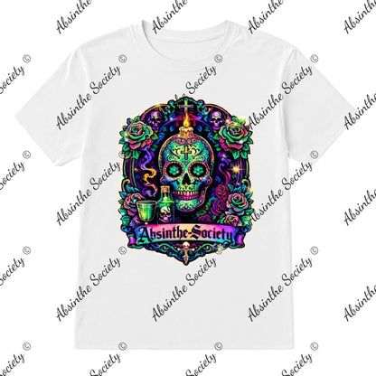Absinthe Society Sugar Skull- T-Shirt Printed in USA