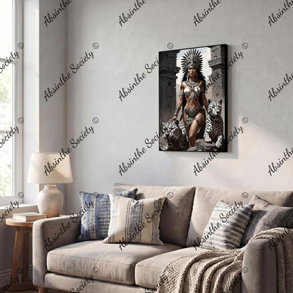 La Reina | Framed Canvas Wall Art | Dark Chicana Gothic Home Décor