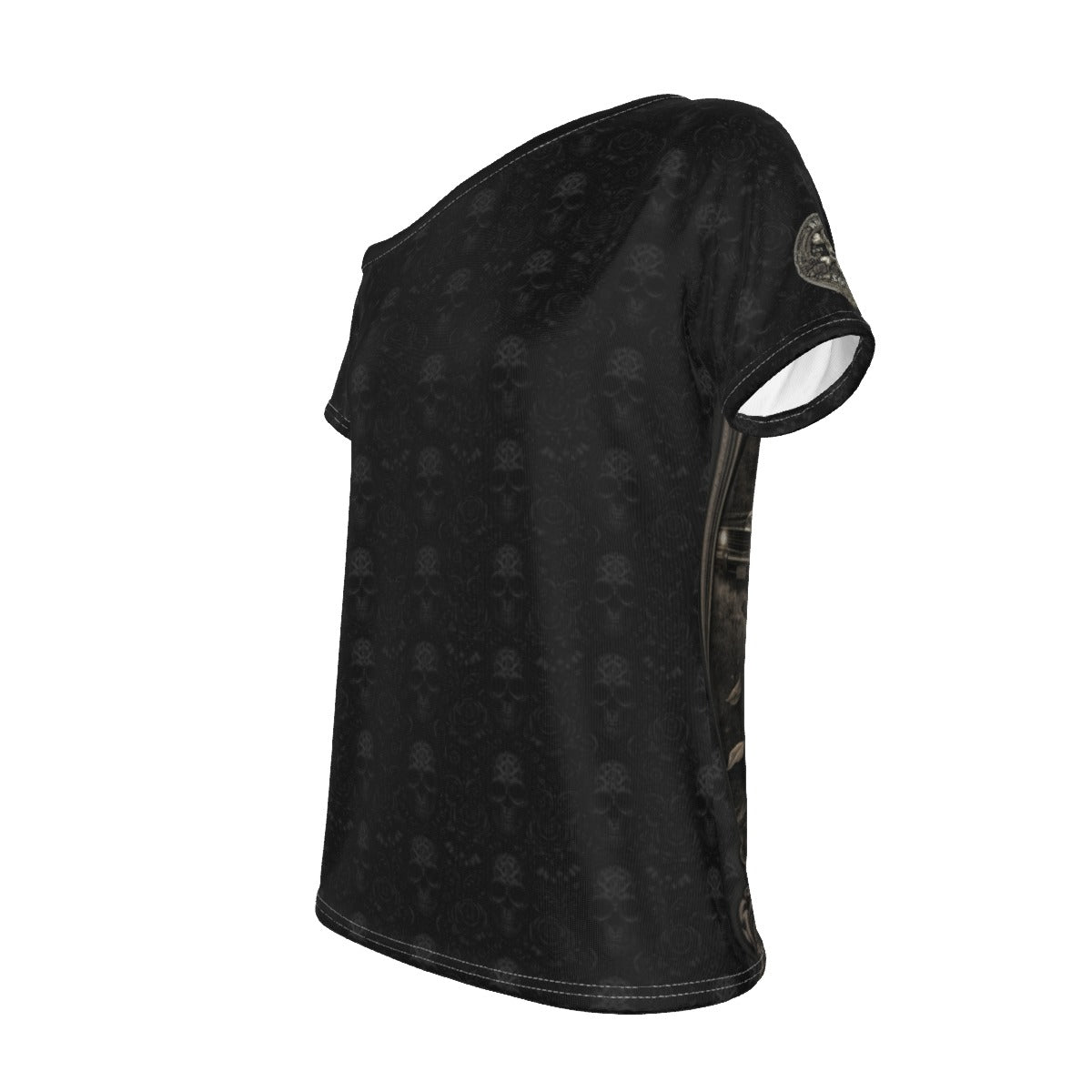 La Piel | Off-Shoulder Tee | Dark Chicana Gothic Streetwear