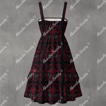 Darkened Veil Ruffle Hem Dress - Gothic Mysterious Elegant