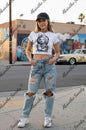 Hollywood Goddess - Cropped T-shirt White