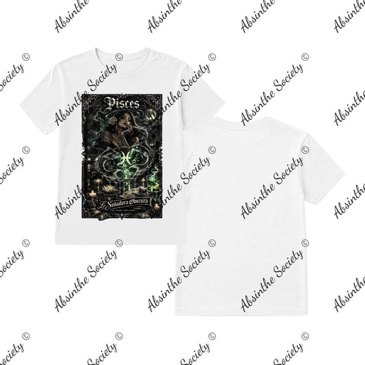 Pisces Dark Dreamer T-Shirt Printed in USA White