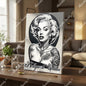 Hollywood Goddess | Marilyn Monroe Framed Canvas Wall Art | Dark Glamour Chicana Décor 30x41cm(12"x16") White