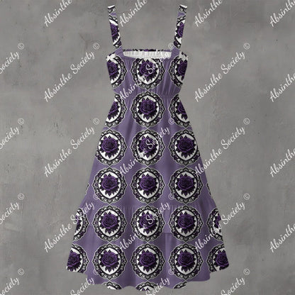 Victorian Rosé Ruffle Hem Dress - Gothic Romantic Vintage