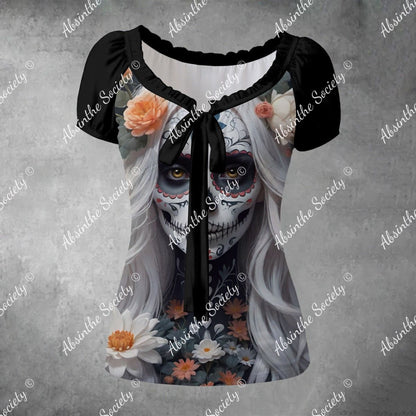 Nightshade Gothic - Puff Sleeve Shirt White