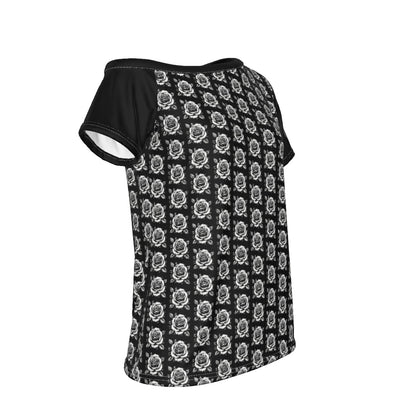 Eternal Angel Roses | Off-Shoulder Tee | Dark Chicana Gothic Streetwear