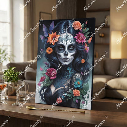 La Sangre | Framed Canvas Wall Art | Dark Chicana Gothic Home Décor 30x41cm(12"x16") White