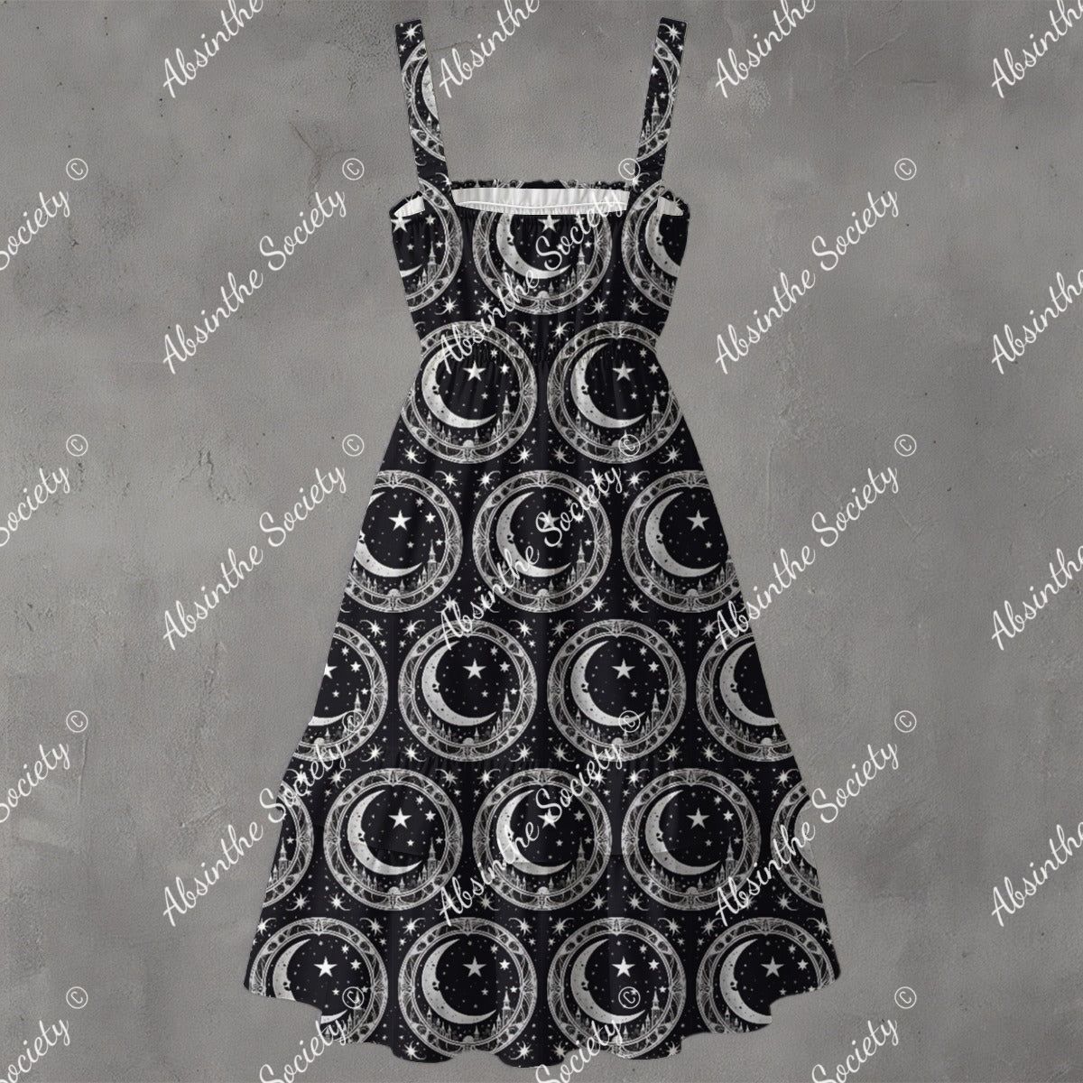 Moonlight Sonata Ruffle Hem Dress - Gothic Elegant Musical