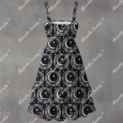 Moonlight Sonata Ruffle Hem Dress - Gothic Elegant Musical