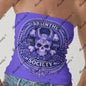 Absinthe Society Logo | Double-Layer Strapless Top | Dark Chicana Streetwear White