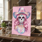 Pastel Catrina | Framed Canvas Wall Art | Dark Chicana Gothic Home Décor 30x41cm(12"x16") White