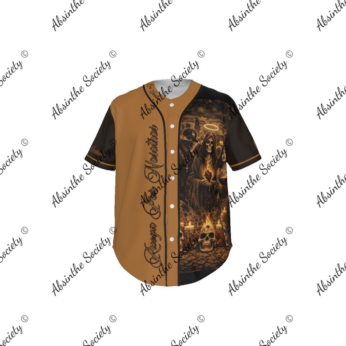 Los Santos Baseball Jersey | Dark Chicano Streetwear White