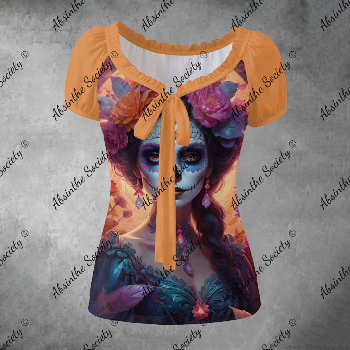 Gothic Glow - Puff Sleeve Shirt White