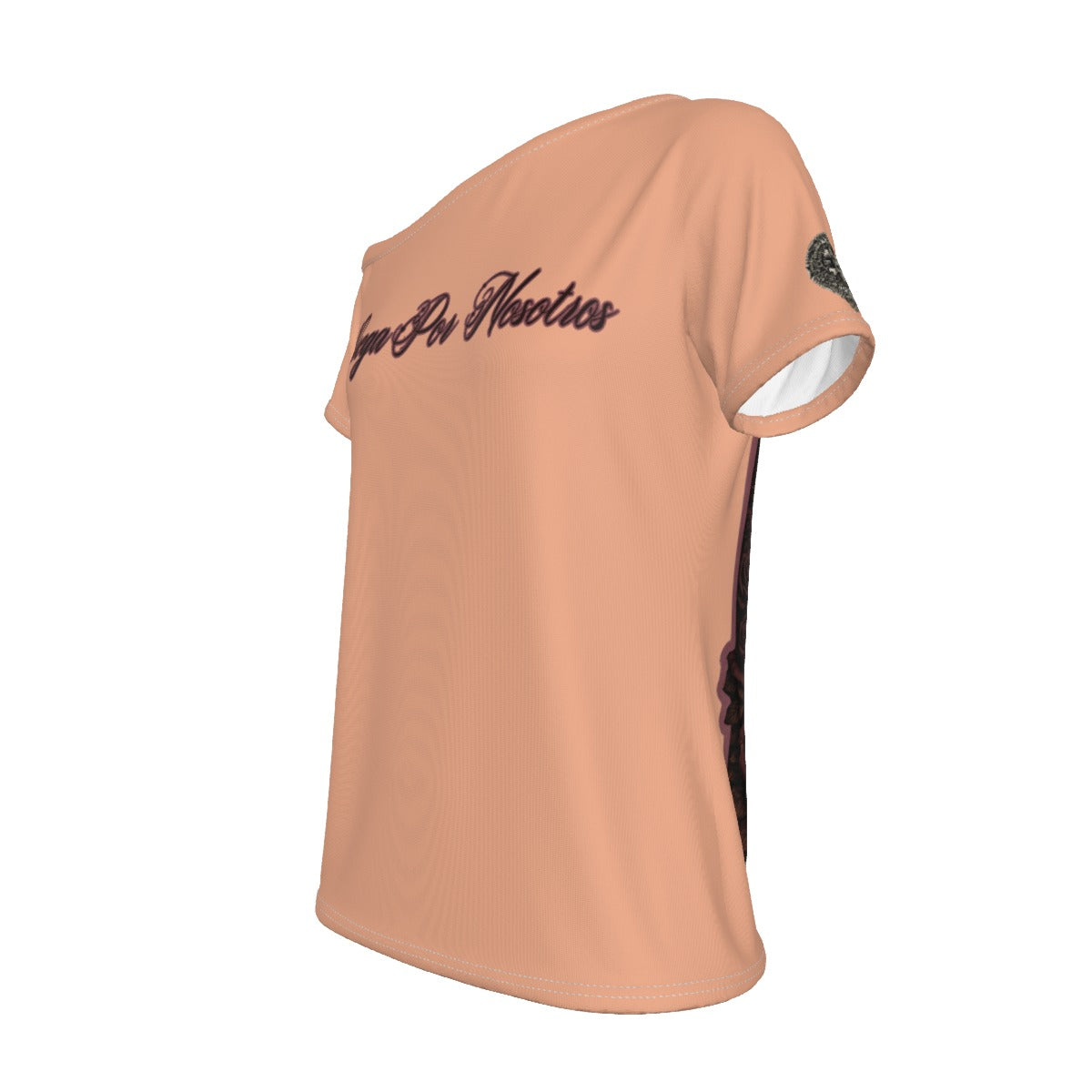 Ruega Por Nosotros | Off-Shoulder T-Shirt | Dark Chicana Gothic Streetwear