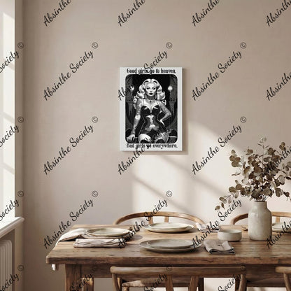 Good Girl Bad Girl | Mae West Framed Canvas Wall Art | Dark Wit Chicana Décor