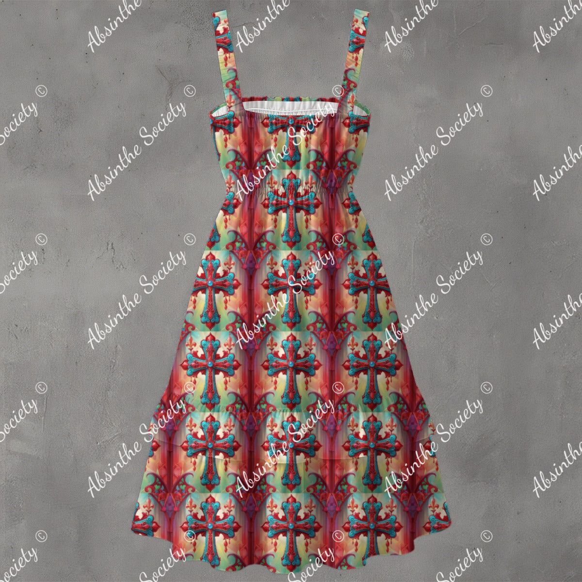 Religious Fervor Ruffle Hem Dress - Gothic Devotional Elegant