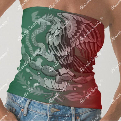 Mi Bandera | Double-Layer Strapless Top | Chicana Mexican Pride Streetwear White