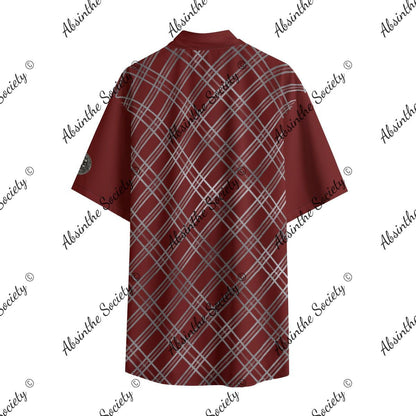 Get Faded | Red & Silver Plaid Bowling Shirt | Chicano Style
