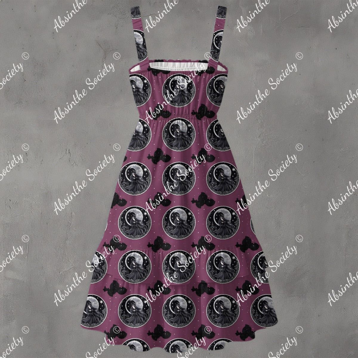 Moon Child Ruffle Hem Dress - Gothic Celestial Elegant
