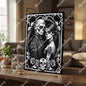 Ghostly Glamour | Framed Canvas Wall Art | Dark Chicana Gothic Décor 30x41cm(12"x16") White