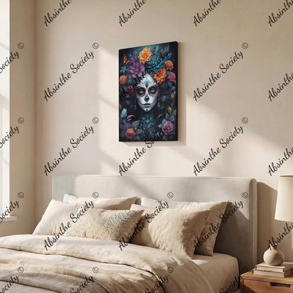 La Vela | Framed Canvas Wall Art | Dark Chicana Gothic Home Décor