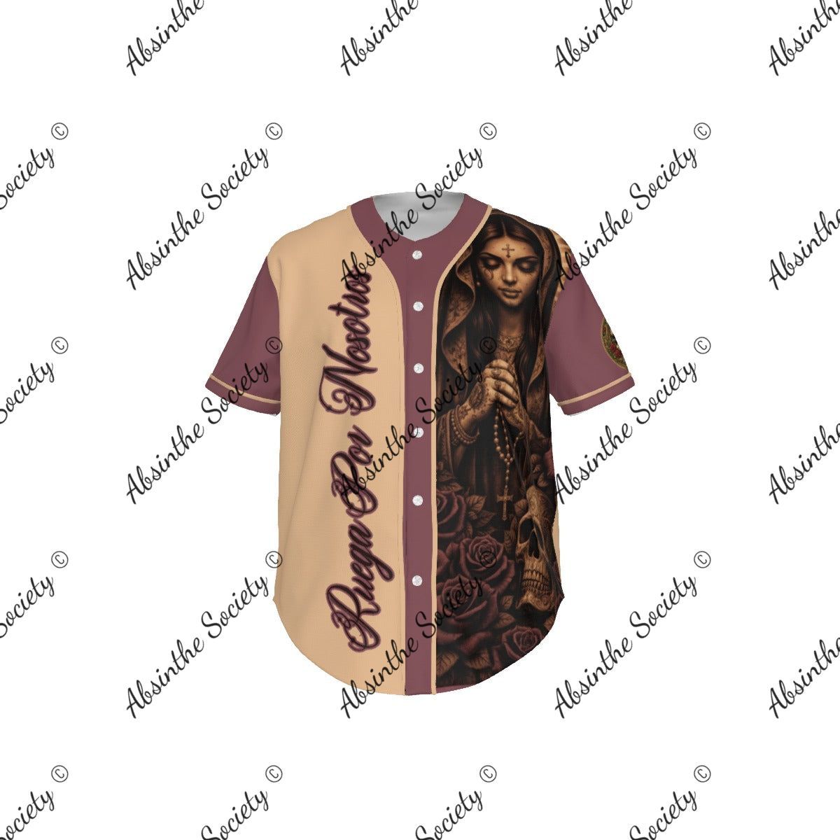 Ruega Por Nosotros Baseball Jersey | Absinthe Society 002 White