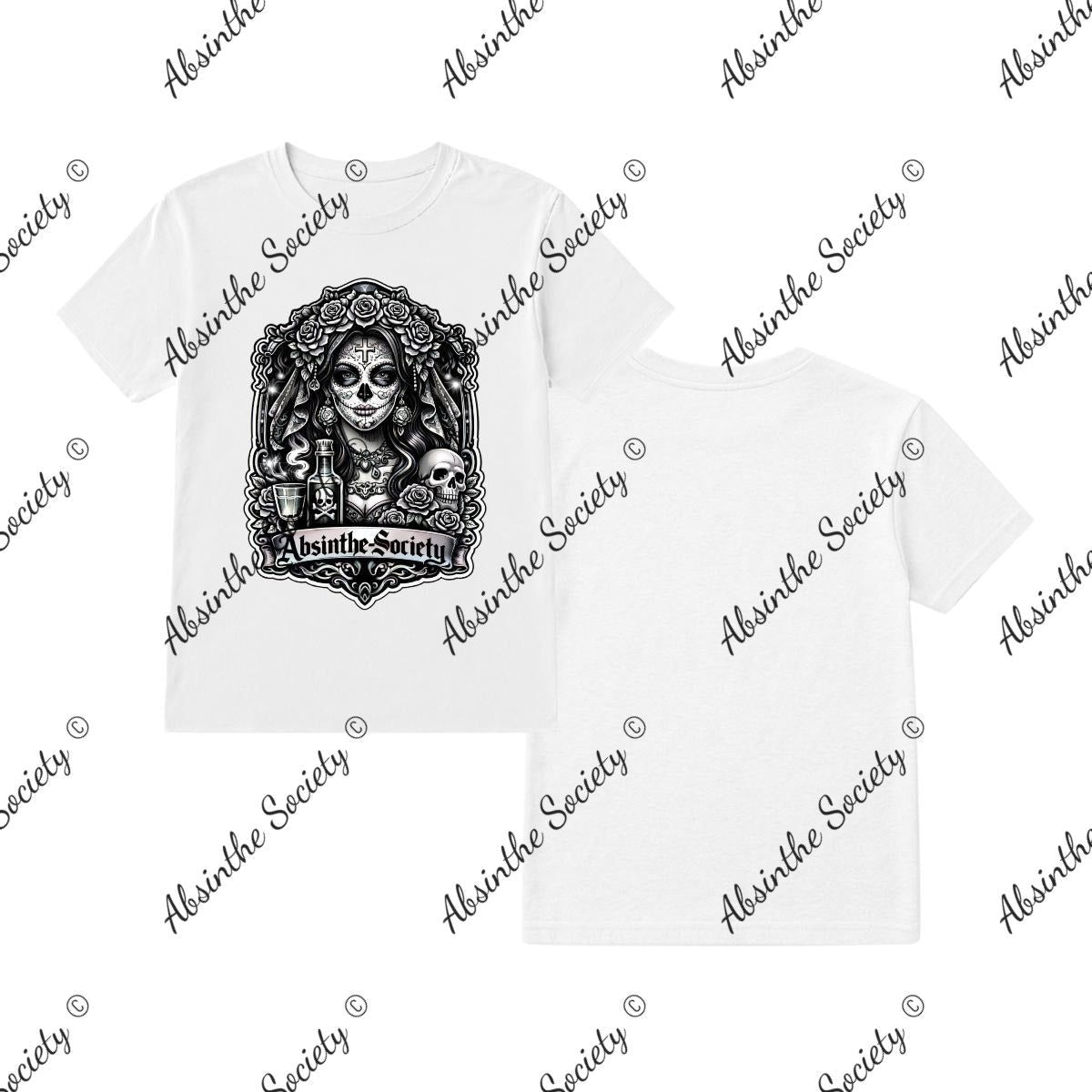 Absinthe Society Catrina - T-Shirt Printed in USA White