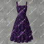 Midnight Rose Ruffle Hem Dress - Gothic Dark Romantic Elegant White