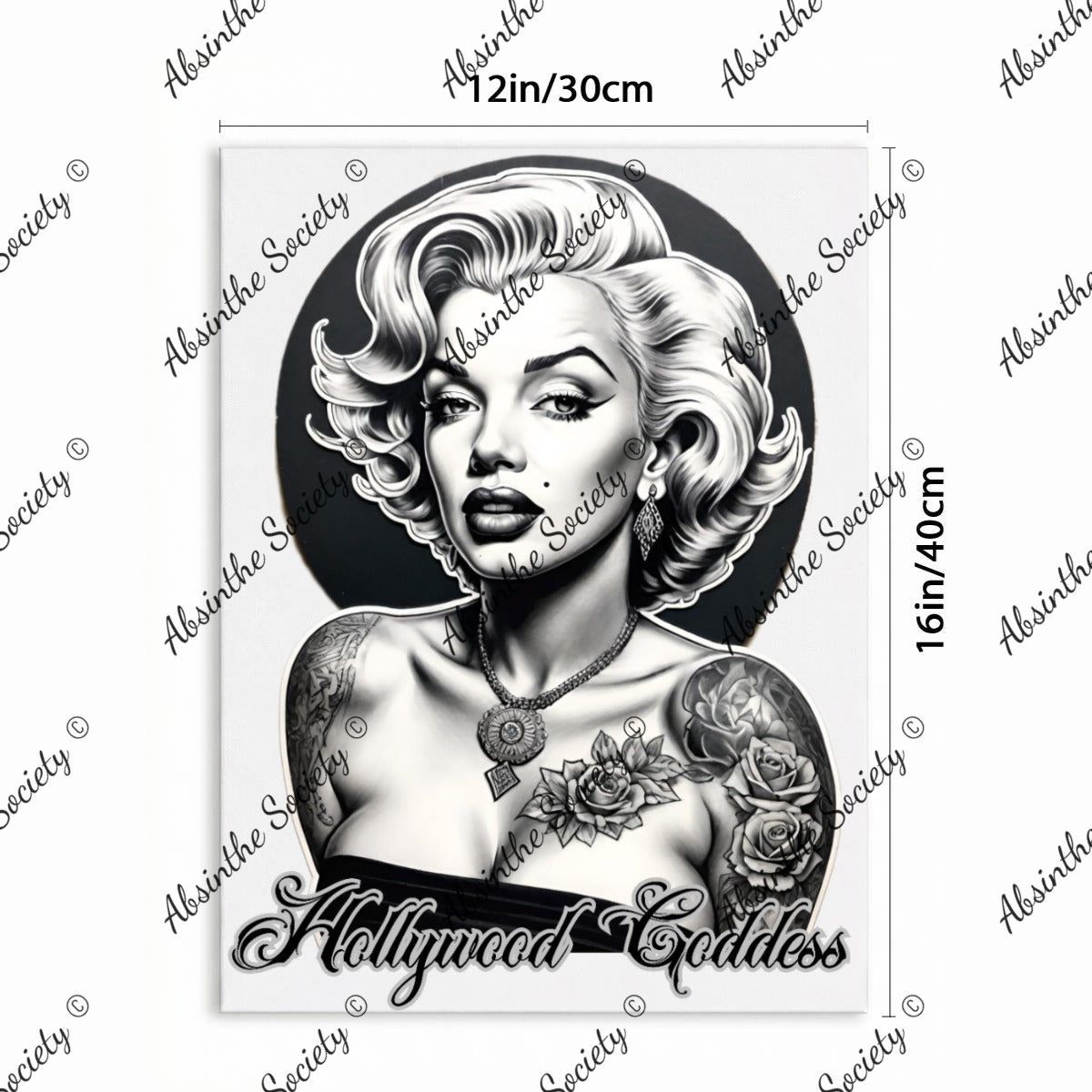 Hollywood Goddess | Marilyn Monroe Framed Canvas Wall Art | Dark Glamour Chicana Décor