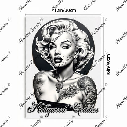 Hollywood Goddess | Marilyn Monroe Framed Canvas Wall Art | Dark Glamour Chicana Décor