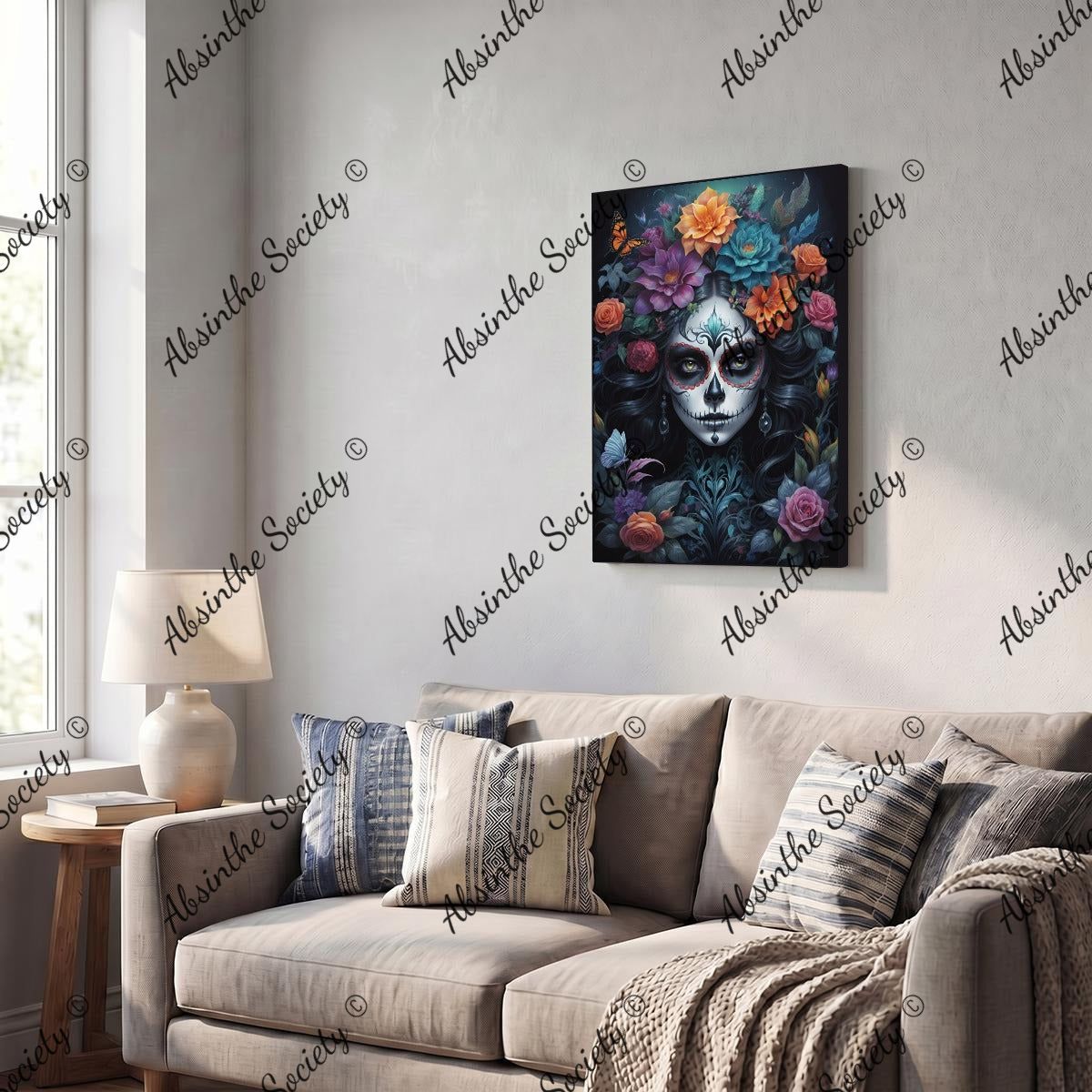 La Vela | Framed Canvas Wall Art | Dark Chicana Gothic Home Décor