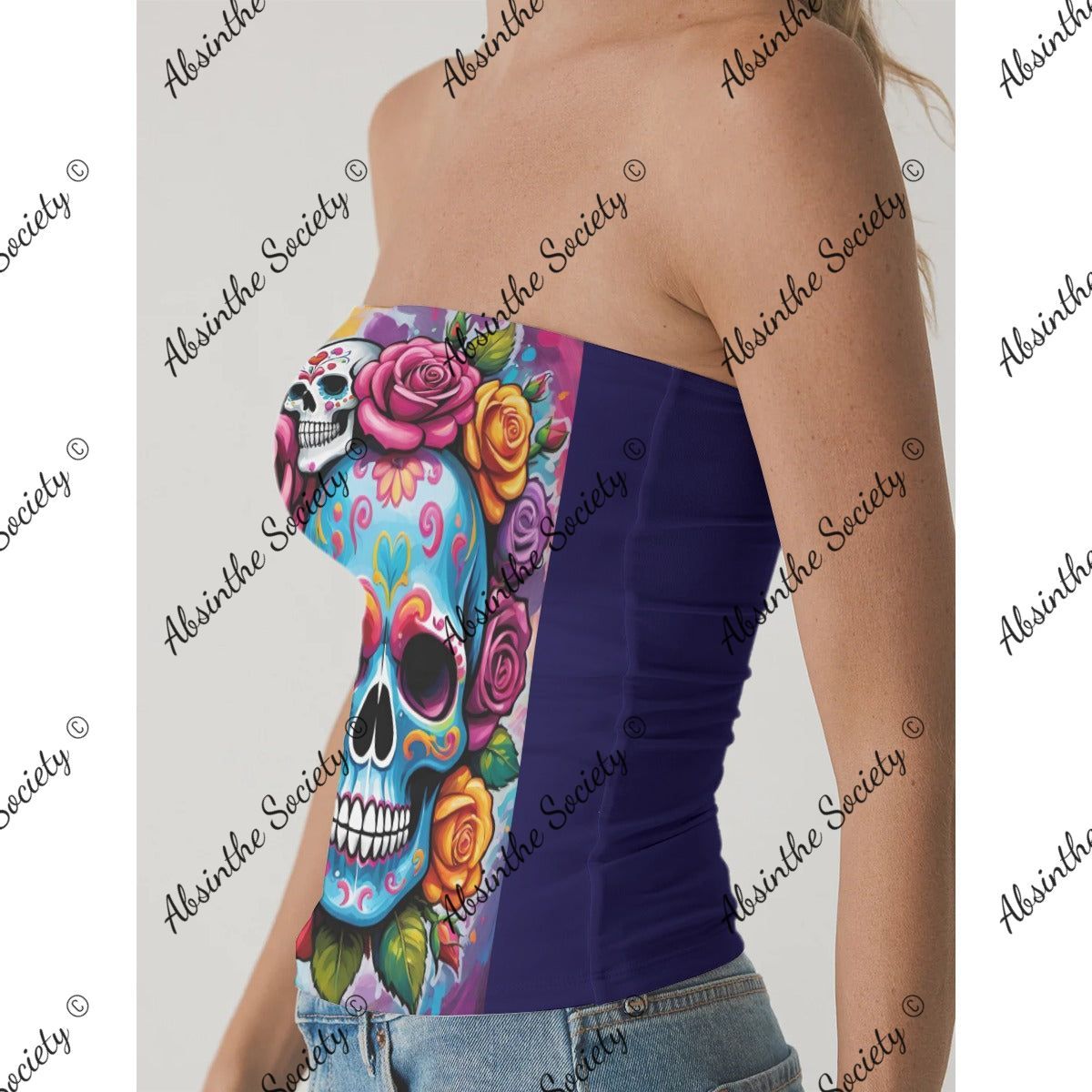 Haunted Harmony - Double-Layer Strapless Top