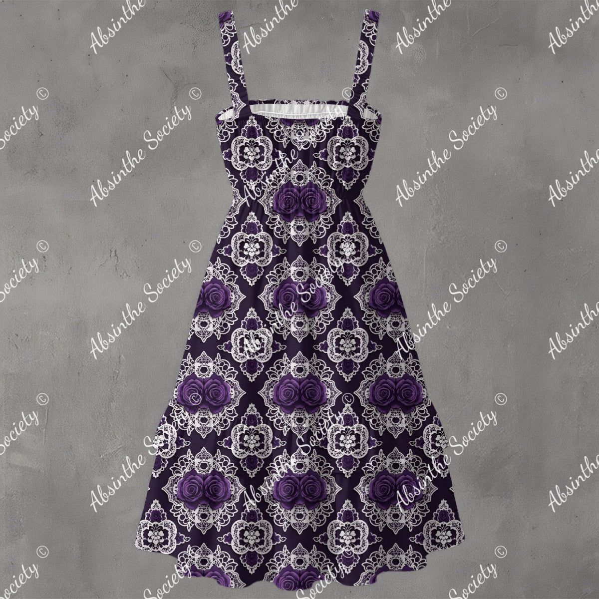 Victorian Elegance Ruffle Hem Dress - Gothic Romantic Vintage