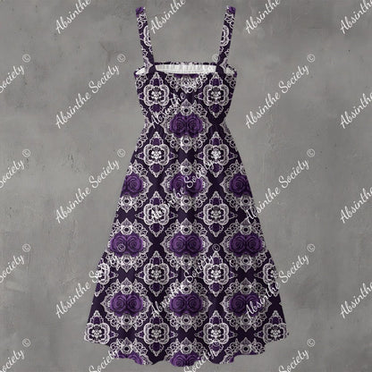 Victorian Elegance Ruffle Hem Dress - Gothic Romantic Vintage