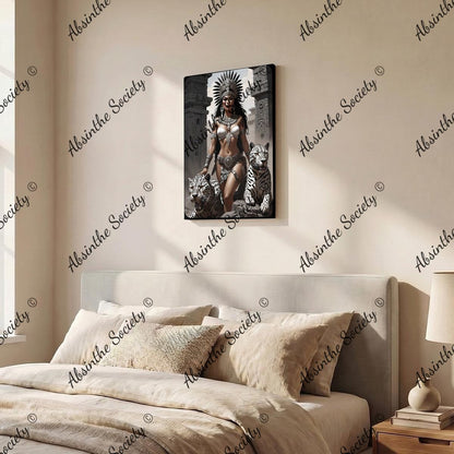La Reina | Framed Canvas Wall Art | Dark Chicana Gothic Home Décor