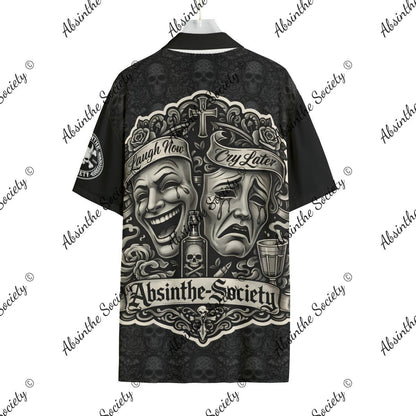 Laugh Now Cry Later Shirt With Pocket Rayon - Absinthe Society Gothic