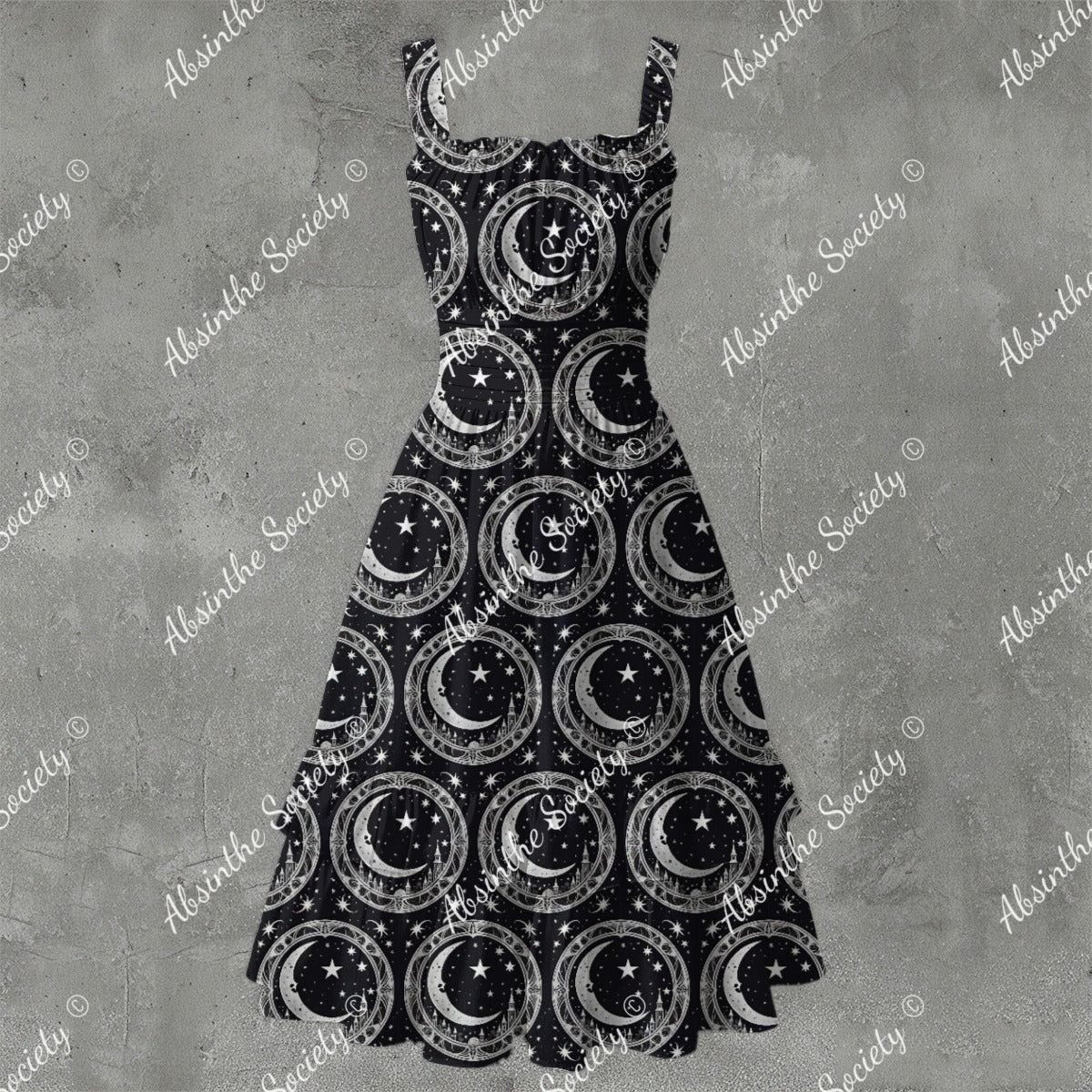 Moonlight Sonata Ruffle Hem Dress - Gothic Elegant Musical White