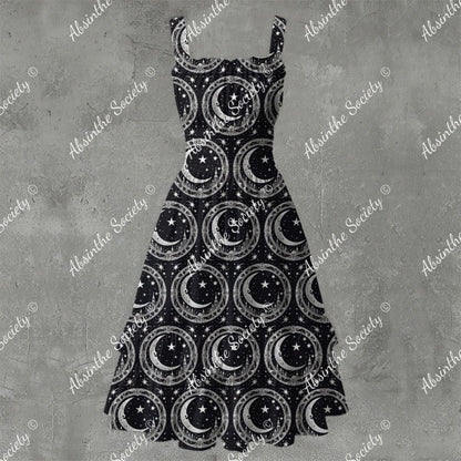 Moonlight Sonata Ruffle Hem Dress - Gothic Elegant Musical White