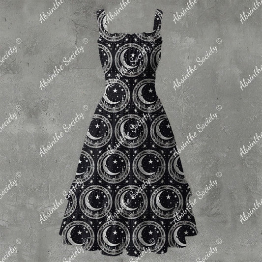 Moonlight Sonata Ruffle Hem Dress - Gothic Elegant Musical White
