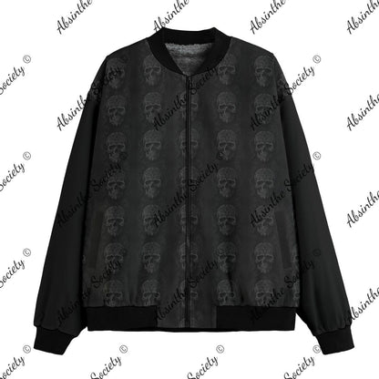 Ghostly Glamor - Día de los Muertos Fleece Bomber Jacket | Sugar Skull Couple