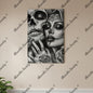 Love N Death | Tinplate Iron Wall Art | Dark Chicana Gothic Home Décor White