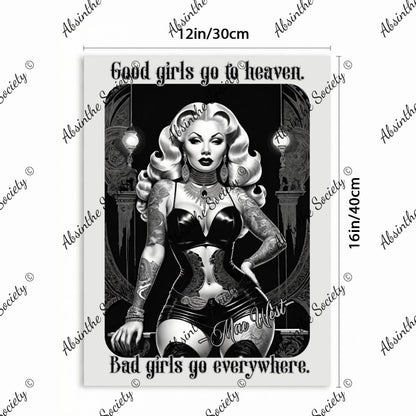 Good Girl Bad Girl | Mae West Framed Canvas Wall Art | Dark Wit Chicana Décor