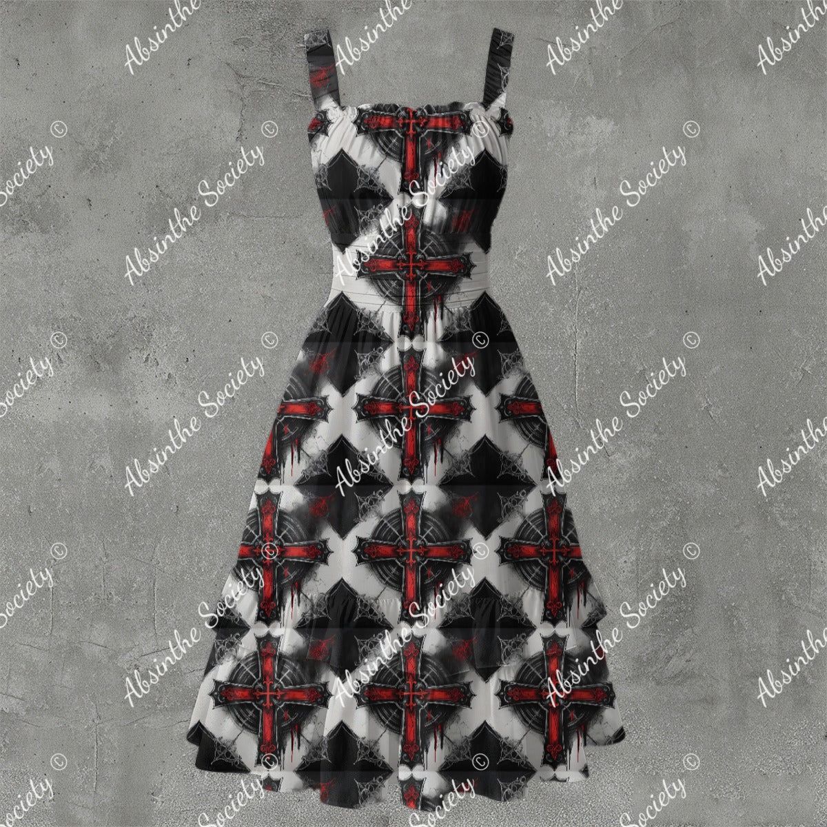 Conviction Ruffle Hem Dress - Gothic Devotional Elegant White