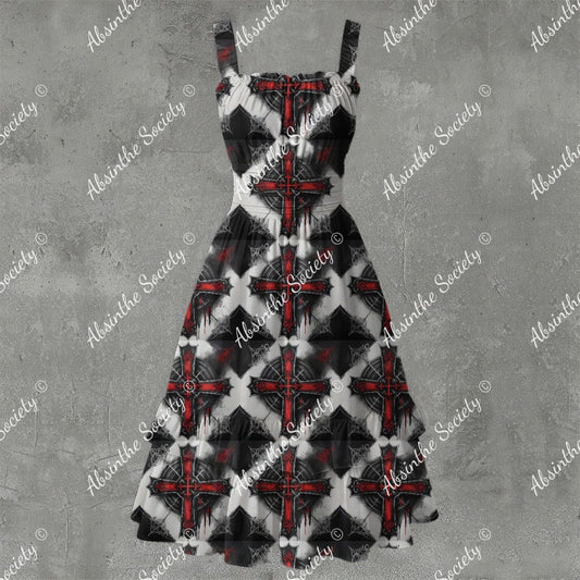 Conviction Ruffle Hem Dress - Gothic Devotional Elegant White