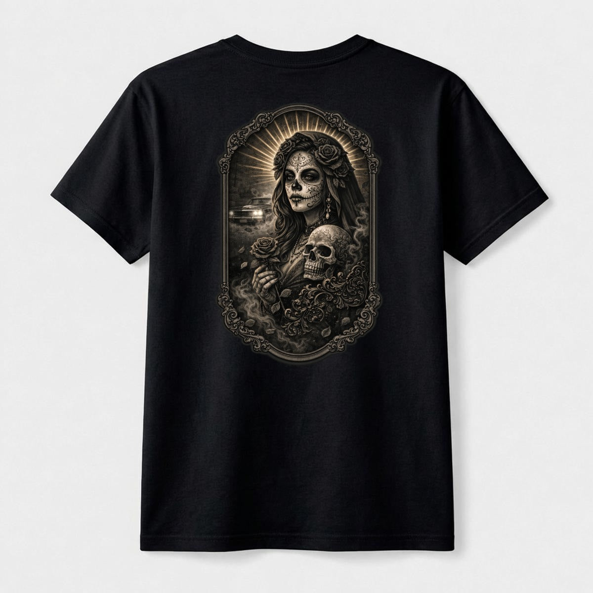 For Tha Homies | Double-Sided DTG Tee | Dark Chicana Gothic Streetwear