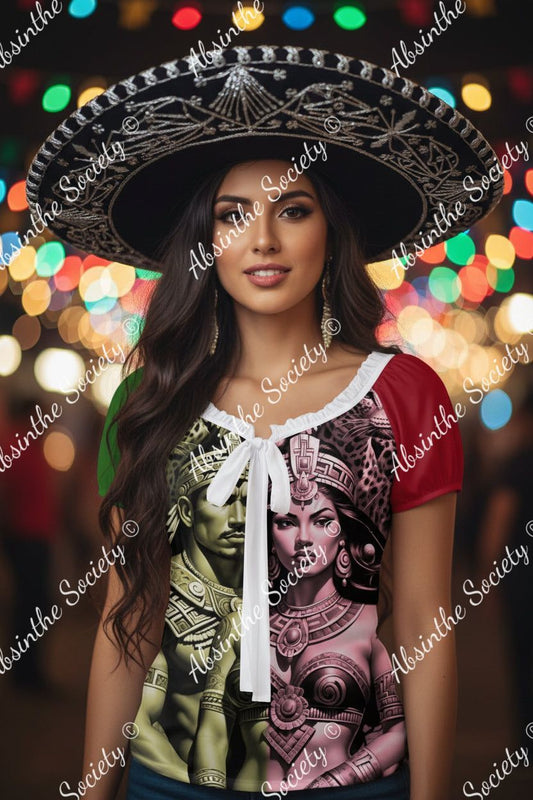 Bandera Cultura - Mexico Pride - Puff Sleeve Shirt
