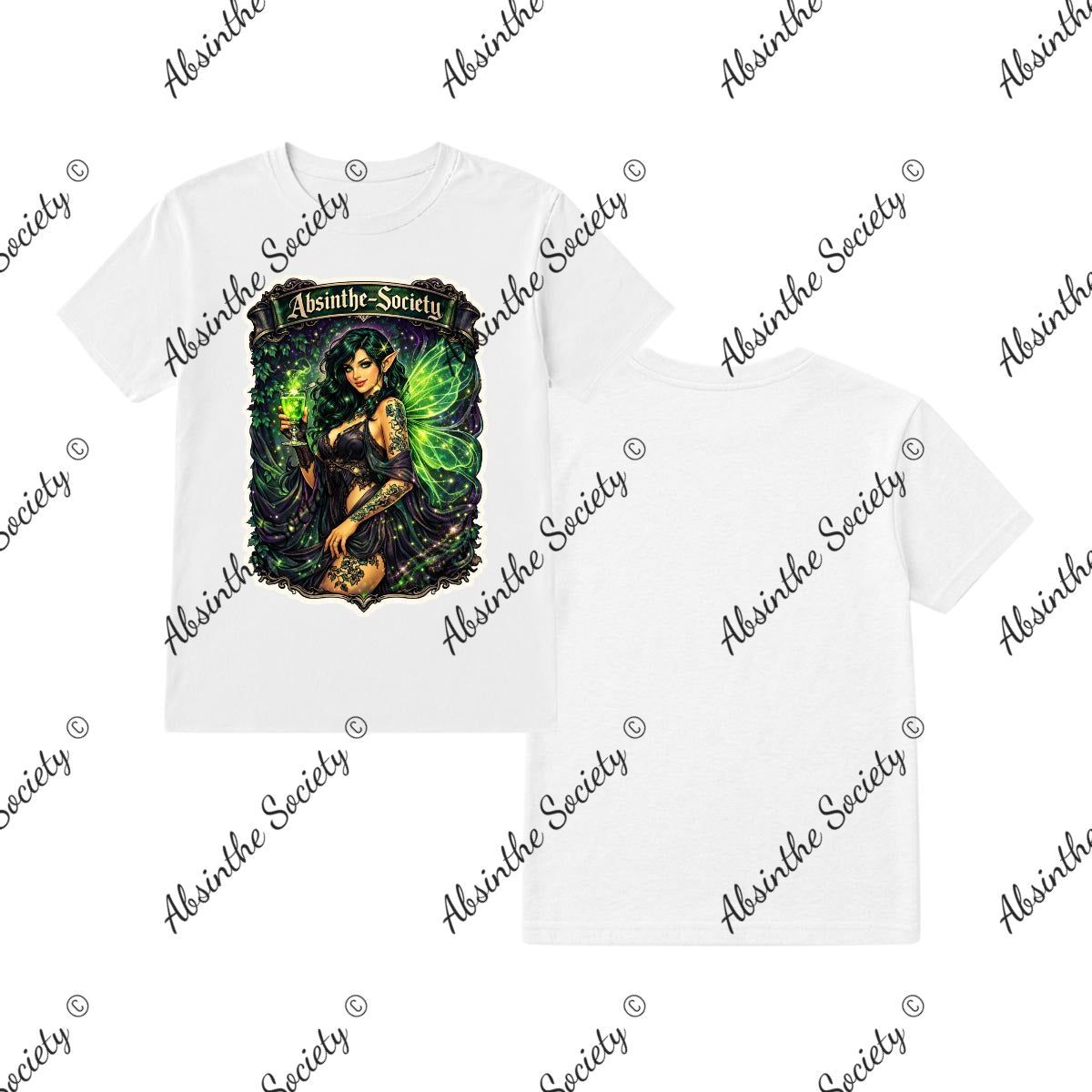 Green Fairy- Full Scale T-Shirt Printed in USA White