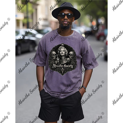 Marilyn Absinthe- Unisex Heavyweight T-shirt Printed in USA Purple